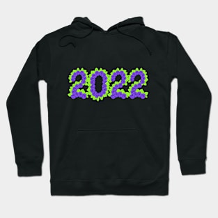 2022 formed with purple roses and green leaves Hoodie